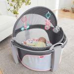 Fisher-Price Portable Bassinet and Travel-Play Area with Baby Toys, Indoor and Outdoor Use, On-the-Go Baby Dome, Windmill - Image 3